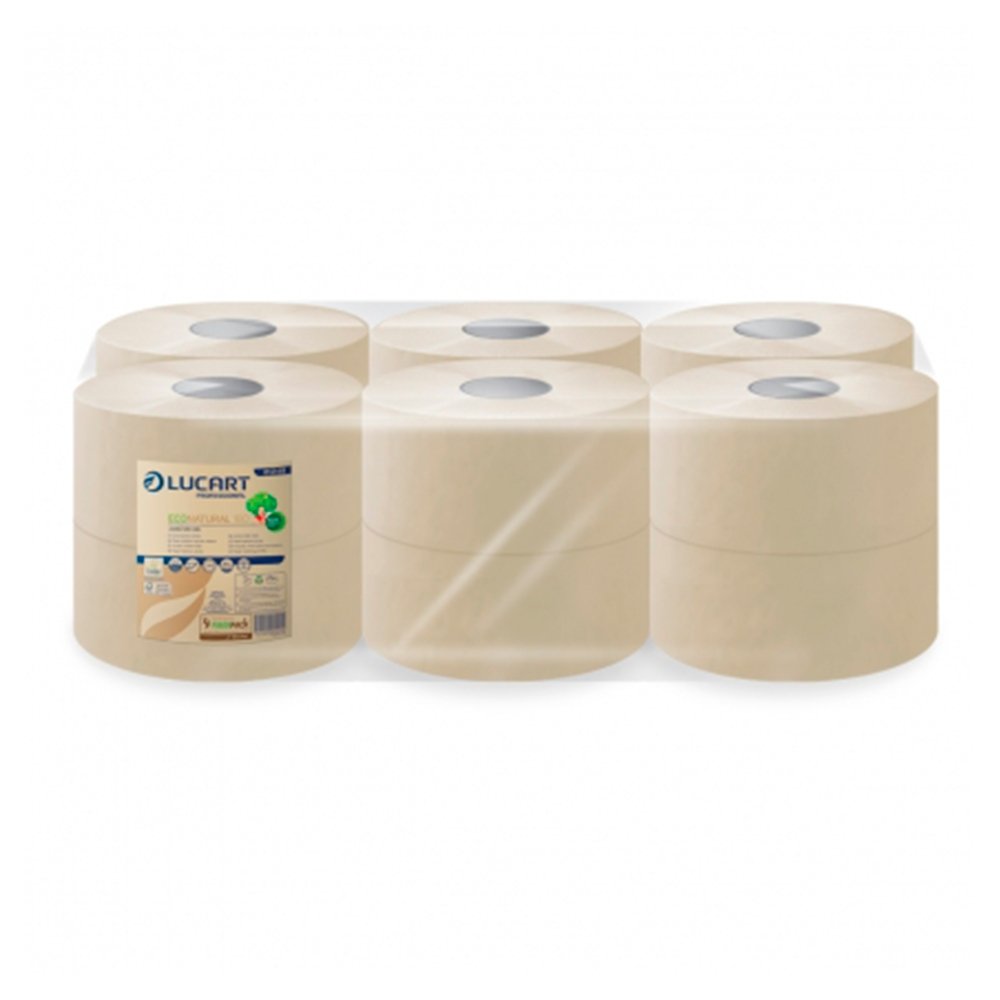 LUCART - Papier toilette mini jumbo éco natural 12Rlx