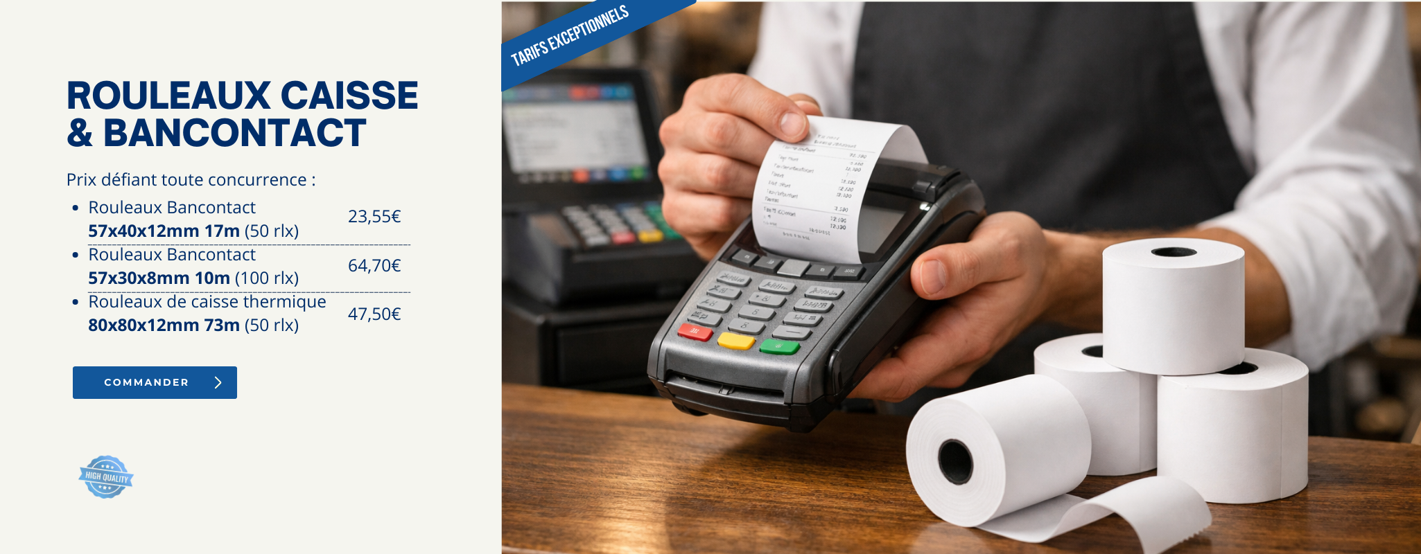 bannière rouleaux caisse - CleanService