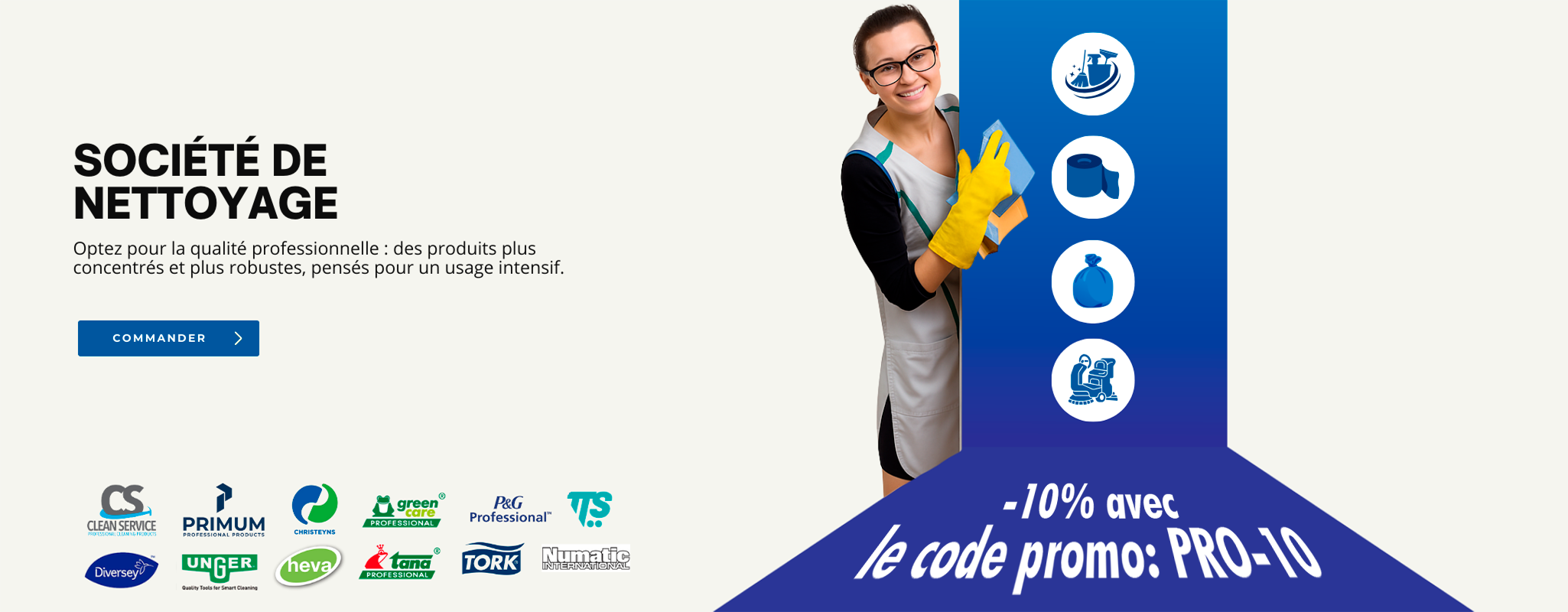 Bannière web - Produits pour sociétés de nettoyage - Clean Service