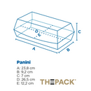 Boîtes "panini" naturel nano-micro 26,5x12x7cm (50pc)