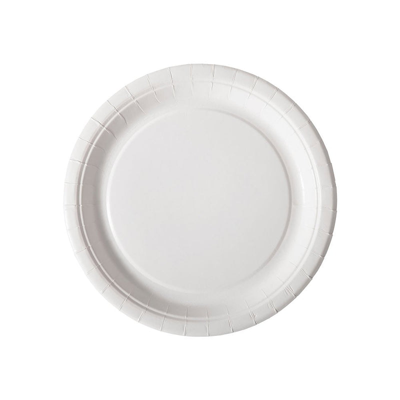 Assiette jetable en papier blanc Ø 22 cm - 100pc - CleanServiceSA