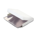 Boîte blanche en carton 19x28cm + plateau argent - 100 pièces - Clean Service