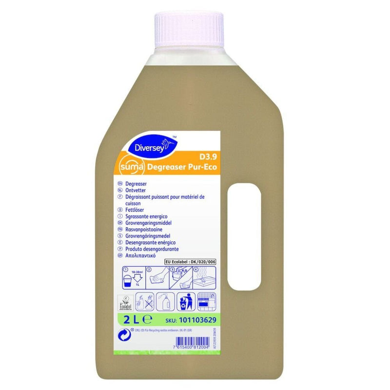 Dégraissant puissant écolabel Suma Degreaser Pur - Eco D3.9 (6x2L) - Clean Service