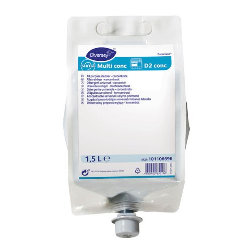 DIVERSEY - Suma Multi D2 détergent surfaces cuisine 1,5/5/20L - CleanServiceSA