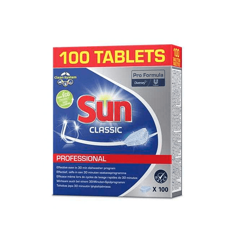 Pastilles lave vaisselle SUN classic PRO FORMULA (100PC)* - CleanServiceSA