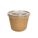 Pot rond kraft multifood 240ml avec couvercles PP - 500 pièces - Clean Service