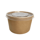 Pot rond kraft multifood 480ml avec couvercles PP - 500 pièces - Clean Service