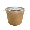 Pot rond kraft multifood 600ml avec couvercles PP - 500 pièces - Clean Service