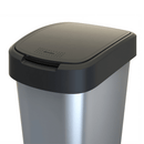 Poubelle 50L argentée couvercle amovible "twist" - Clean Service