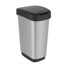 Poubelle 50L argentée couvercle amovible "twist" - Clean Service