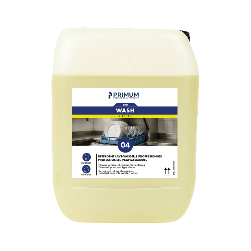 PRIMUM 04 - WASH détergent pour lave vaisselle professionnel (10L) - Clean Service
