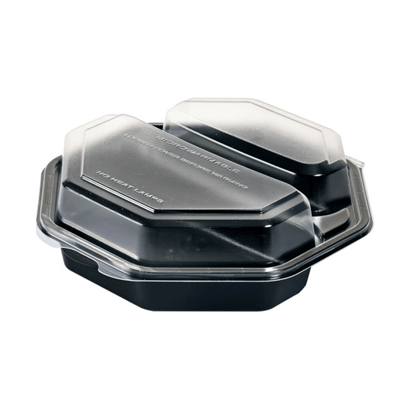 Ravier 2 compartiments avec couvercle charnière Octaview® 19cm (270pc) - Clean Service