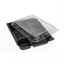 Raviers repas 5 compartiments noirs avec couvercles (200pc) - Clean Service