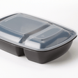 SABERT - Ravier noir 2 compartiments 300/600ml avec couvercles 75Pc - Clean Service