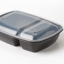 SABERT - Ravier noir 2 compartiments 300/600ml avec couvercles 75Pc - Clean Service