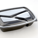 SABERT - Ravier noir 3 compartiments 175/600/200ml avec couvercles - 50Pcs - Clean Service