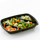 SABERT - Ravier noir 3 compartiments 175/600/200ml avec couvercles - 50Pcs - Clean Service