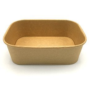 Salad bowl kraft rectangulaire (500cc) avec couvercles - 300pcs* - CleanServiceSA