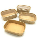 Salad bowl kraft rectangulaire (650cc) avec couvercles - 300pcs - CleanServiceSA