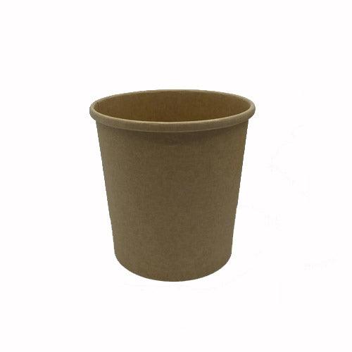 TAKE AWAY - Pots à soupe kraft BIO avec couvercles 480ML - 500 pcs - CleanServiceSA