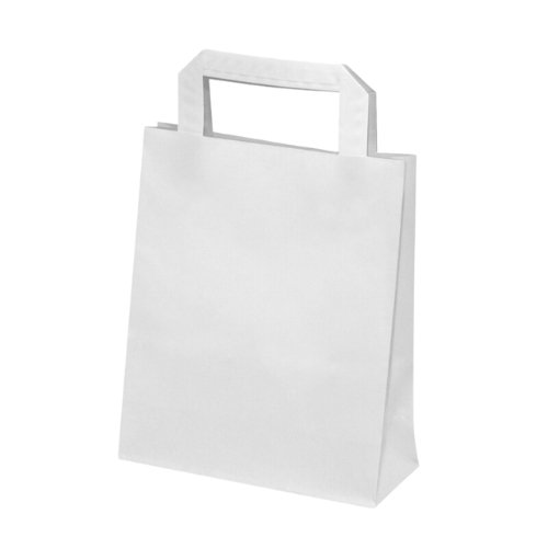 TAKE AWAY - Sac en papier kraft blanc 22x11x28cm - 250 Pcs - CleanServiceSA