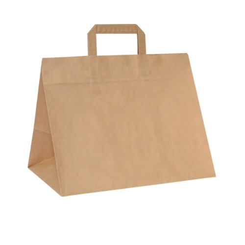 TAKE AWAY - Sac en papier kraft brun 32x21.5x24.5cm - 250 Pcs - CleanServiceSA