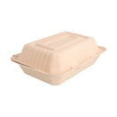 Coquille bio à charnière en bagasse naturel 1L - 200pc - CleanServiceSA