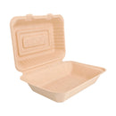 Coquille bio à charnière en bagasse naturel 1L - 200pc - CleanServiceSA