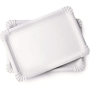 Plateaux rectangulaires en carton blanc - 1500Pc - CleanServiceSA