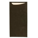 Pochette à couvert noir kraft et serviette crème - 400 pièces - CleanServiceSA