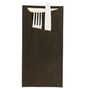 Pochette à couvert noir kraft et serviette crème - 400 pièces - CleanServiceSA