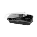 TAKE AWAY - Raviers noirs avec couvercles transparents 400/700CC - 100Pc - CleanServiceSA